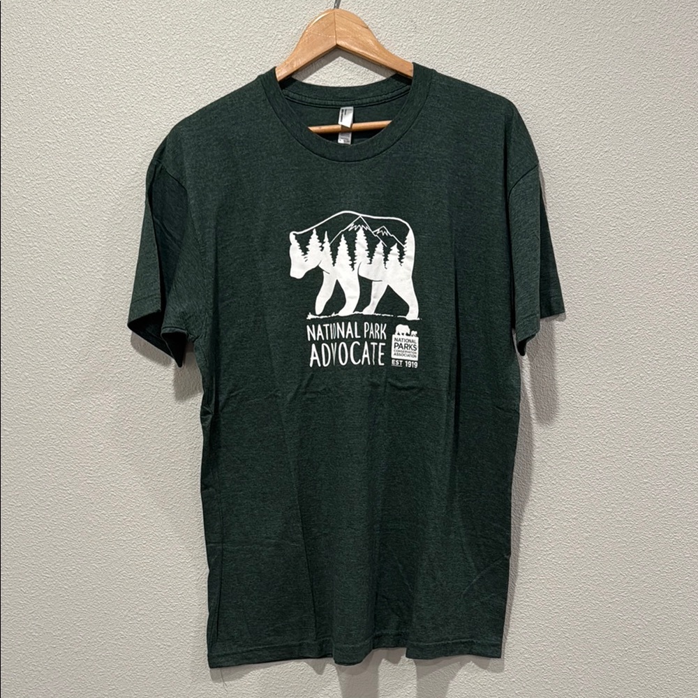 American Apparel Dark Green Bear Graphic Tee